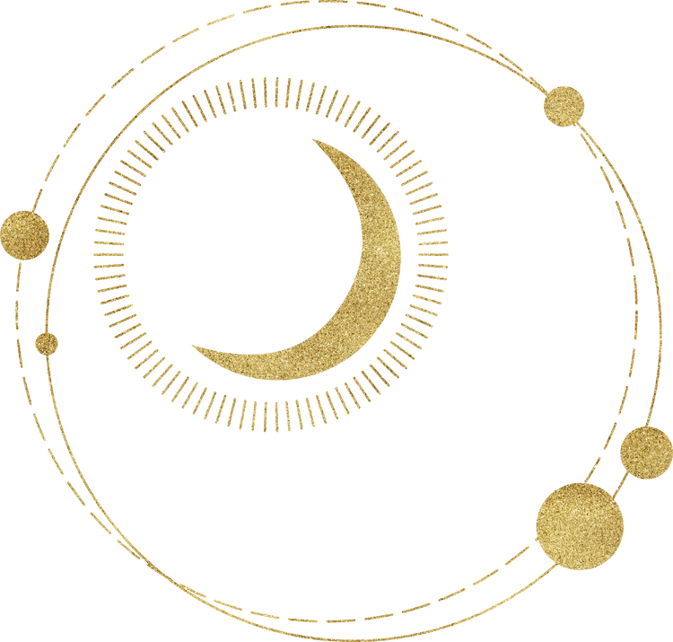 Gold foil modern celestial element with moon